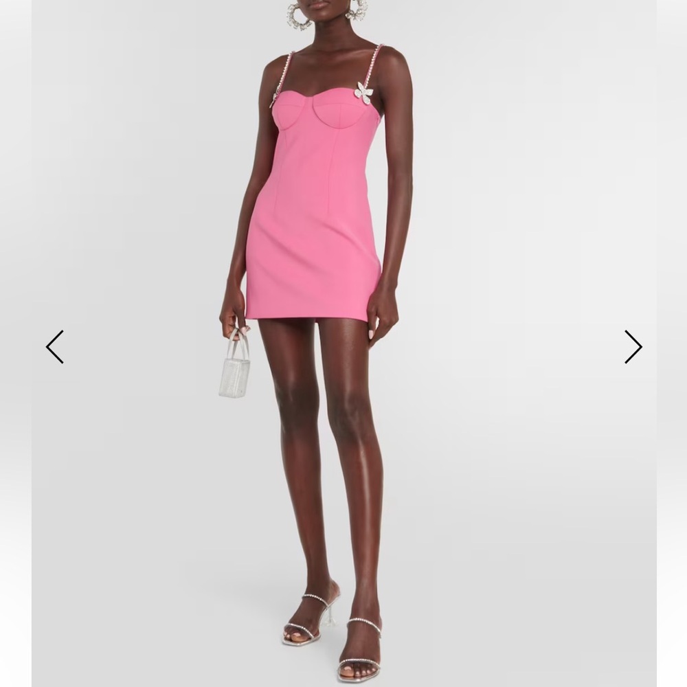 NWT AREA PINK BUTTERFLY EMBELLISHED FLOWER MINI DRESS Size 6